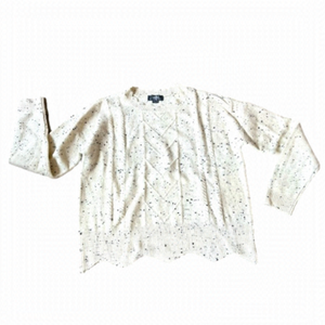 Belle by Belldini Cream and Black Knit Crew Neck Sweater - NWOT Small